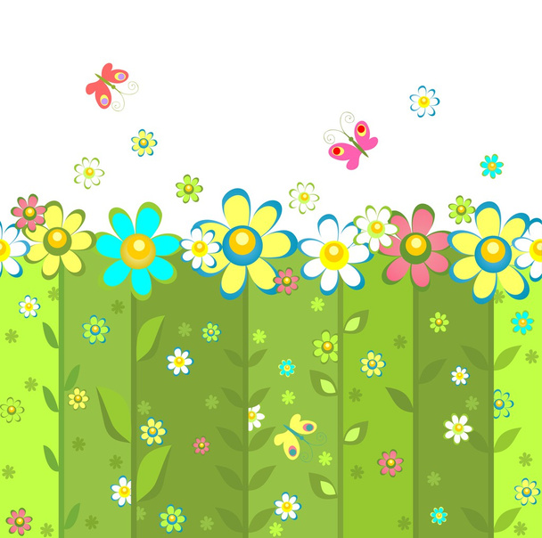 Abstract seamless background with blooming daisy - Vettoriali, immagini