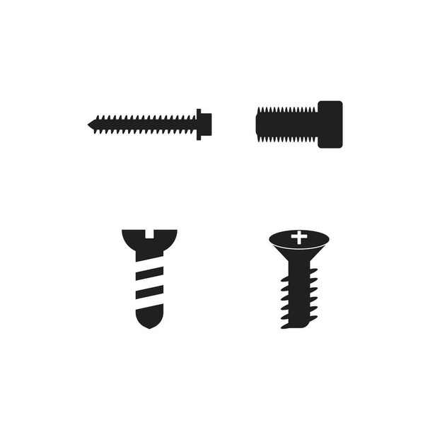 screw nail vector logo icon illustration - Διάνυσμα, εικόνα