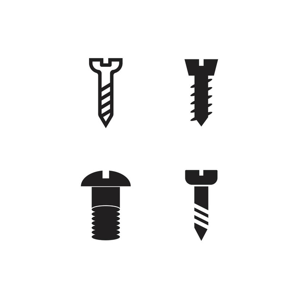 screw nail vector logo icon illustration - Vektör, Görsel