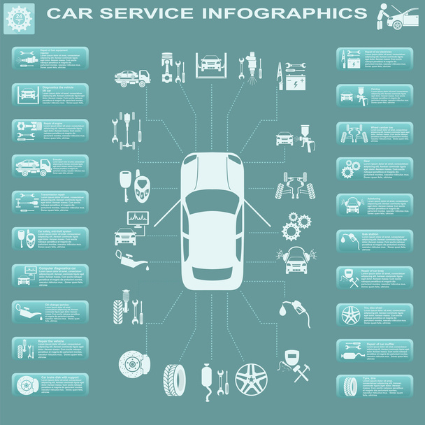 Car service, repair Infographics - Wektor, obraz