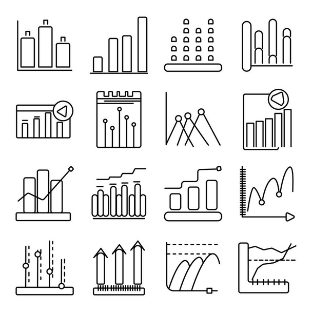 Pack of Bar Chart linear  Icons - Wektor, obraz
