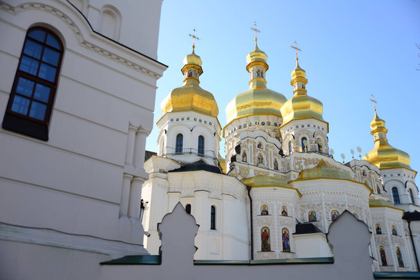 Great Lavra bell tower and Uspenskiy Sobor Cathedral in Kiev, Ukraine - Photo, Image