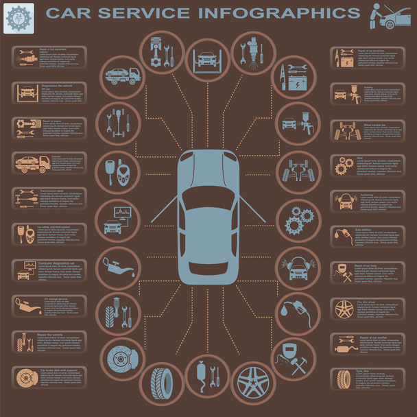 Car service, repair Infographics - Vektor, kép