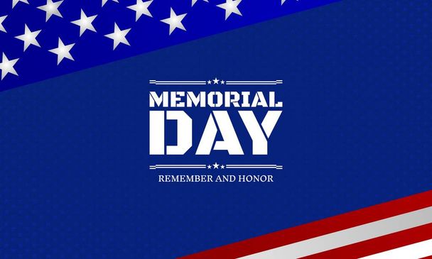 Día de los Caídos. diseño de fondo con bandera estadounidense. Es adecuado para pancartas, carteles, sitios web, publicidad. Ilustración vectorial - Vector, imagen