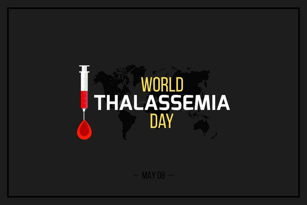 Journée mondiale de la thalassémie fond vectoriel. Les thalassémies sont des troubles héréditaires du sang caractérisés par une diminution de la production d'hémoglobine - Vecteur, image