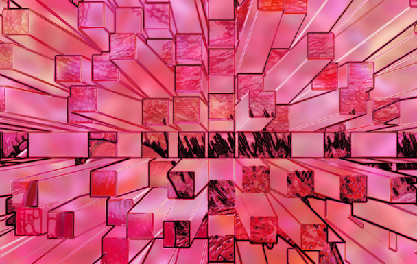 Цифровой рендеринг Абстрактный эффект розовой жидкости - Фото, изображение