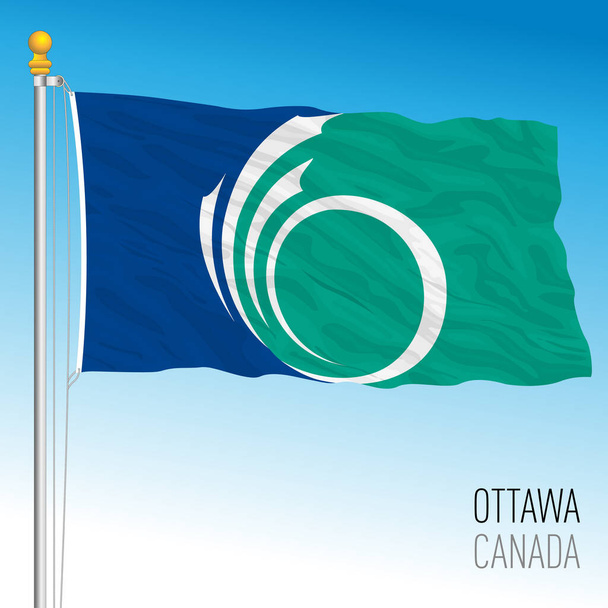 Flaga miasta Ottawa, Kanada, północno-amerykański kraj, ilustracja wektora  - Wektor, obraz