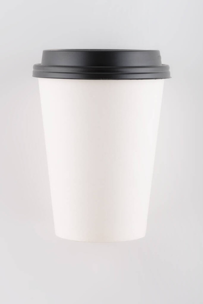 Paper Take away coffee cup on a white background. - Фото, изображение