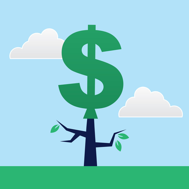 το δέντρο του δολαρίου - Διάνυσμα, εικόνα