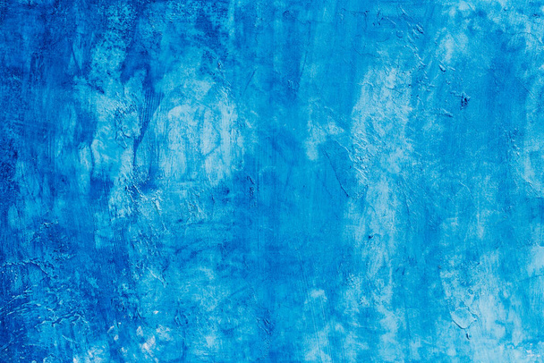 abstract blue background texture concrete or plaster hand made wall - Zdjęcie, obraz