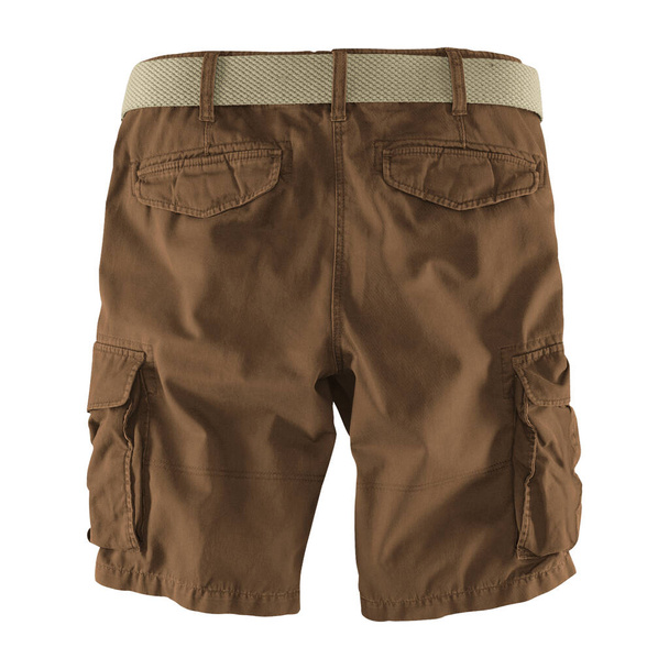 Showcase your designs like an expert with this Back View Fantastic Men's Shorts Mockup In Sepia Brown Color. Customize everything you need. - Photo, Image