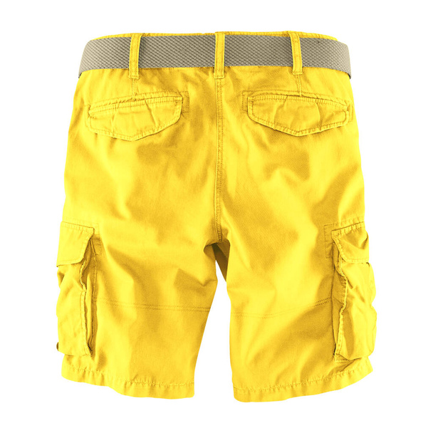 Laat je ontwerpen zien als een expert met deze Back View Fantastic Men 's Shorts Mockup In Lemon Zest Color. Pas alles aan wat je nodig hebt. - Foto, afbeelding