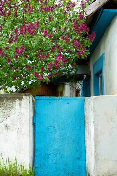 táj régi, elfeledett ház, elhagyatott valahol a falvakban Moldova. Elhagyott ház a Moldovai Köztársaságban. Az elnéptelenedés fogalma. - Fotó, kép