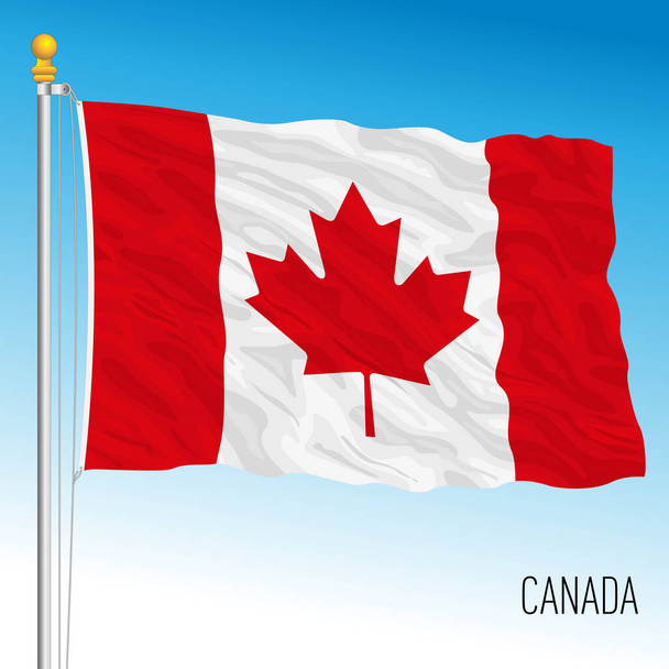Canadá bandera nacional oficial, país norteamericano, ilustración vectorial  - Vector, imagen
