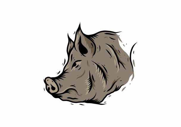 Illustrationszeichnung von braunem Wildschweindesign - Vektor, Bild