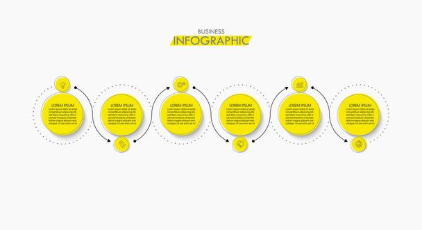 Presentation business infographic template with 6 options. - Vector, Image