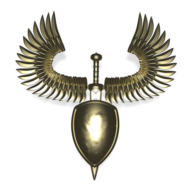 heraldic sign 3d rendering - Foto, afbeelding