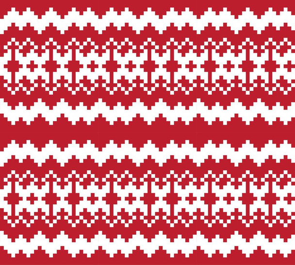 Fondo de patrón de isla de feria de Navidad para textiles de moda, prendas de punto y gráficos - Vector, imagen
