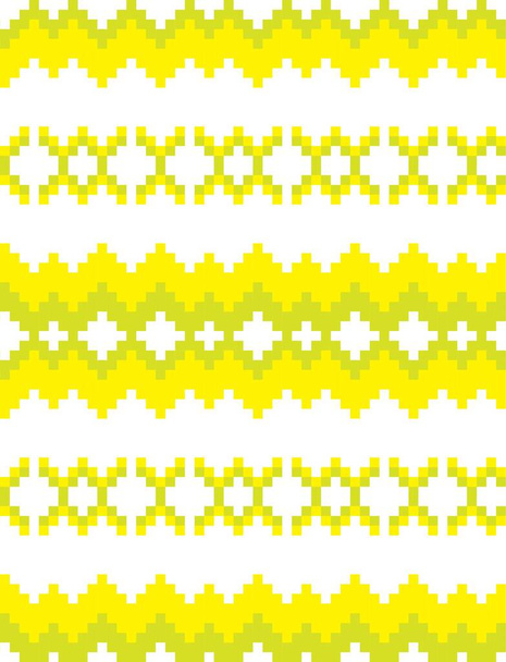 Yellow Christmas fair isle pattern background for fashion textiles, knitwear and graphics - Vector, Image