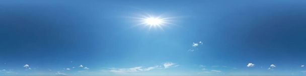 Sunny day. 360-degree panorama of the sky without the earth, for easy use in 3D graphics, games, VR products, and 3D panoramas (use it in your aerial and ground spherical panoramas as a sky dome) - Photo, Image