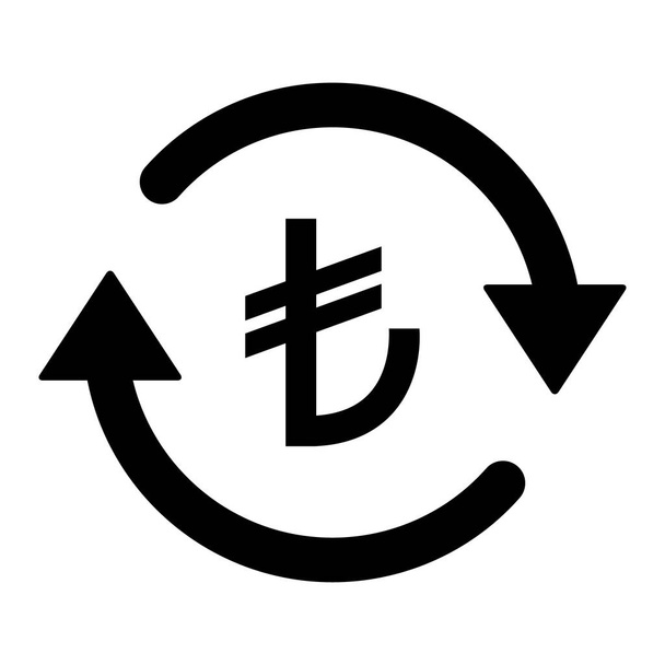 Icona moneta lira turca, cartello grafico indiano a pagamento, illustrazione vettoriale dell'economia di mercato . - Vettoriali, immagini