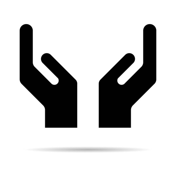 Ikona naděje, lidská ruka s prázdným symbolem, nápověda a ochranný grafický design, podpora vektorové ilustrace . - Vektor, obrázek