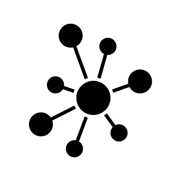 Піктограма плоскої мережі хаба, символ з'єднання структури Вектор ізольовано на білому тлі, технологія системи
 . - Вектор, зображення