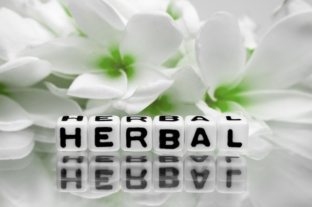 Herbal text with green theme - Photo, Image