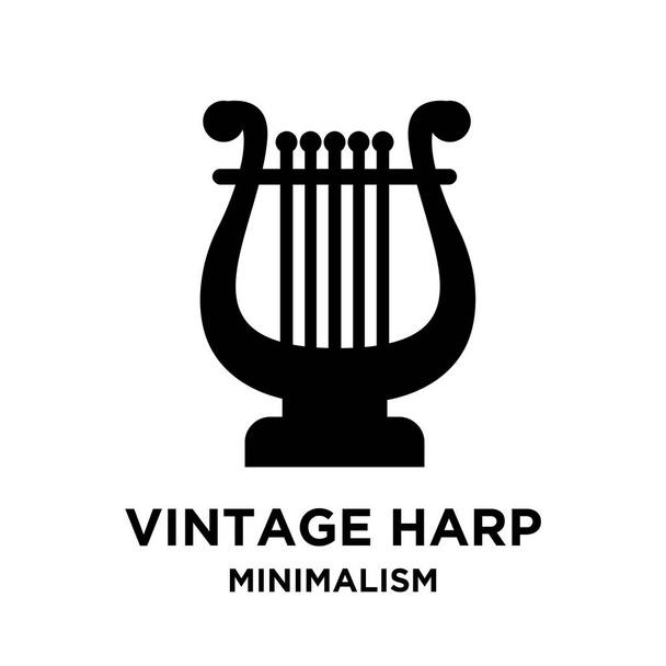 mooie luxe klassieke lier mini harp vector pictogram platte illustratie ontwerp geïsoleerde achtergrond - Vector, afbeelding