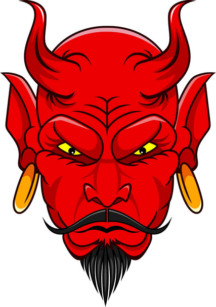 mascotte testa di diavolo rosso - Vettoriali, immagini