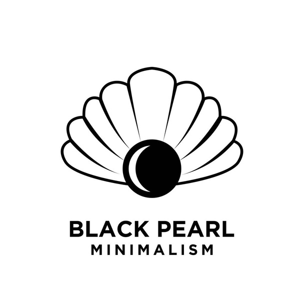シンプルなブラックパールミニマリズムベクトルアイコンロゴラインイラストデザイン隔離された背景 - ベクター画像