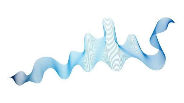 Cenário abstrato com linhas de gradiente de onda azul no fundo branco. Fundo de tecnologia moderna, design de onda. Ilustração vetorial - Vetor, Imagem