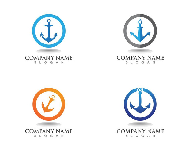 Якорь логотип и иконки шаблона символов  - Вектор,изображение