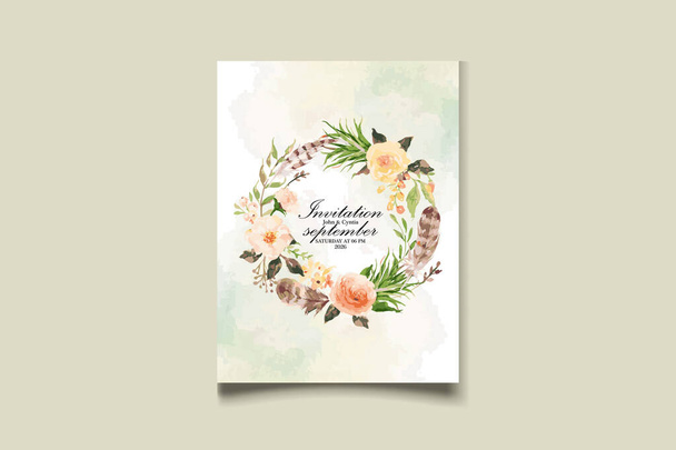 Akvarel Květinová svatební karta Set - Vektor, obrázek