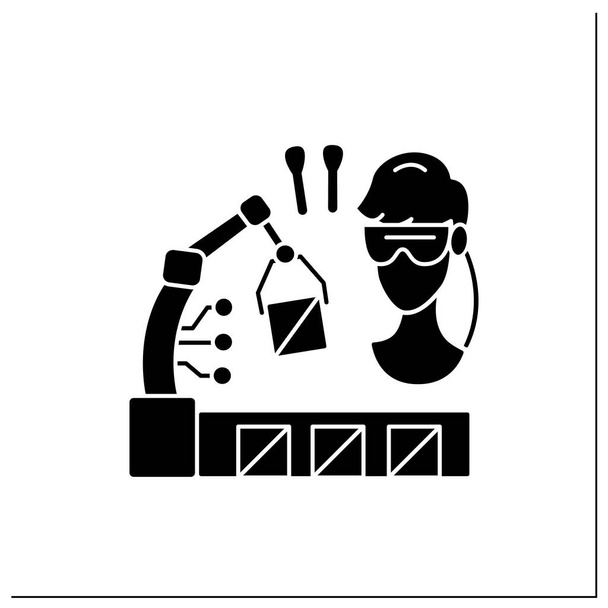 Vr manufacturing glyph icon - Vector, Image