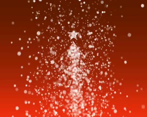 Copos de nieve creando árbol de Navidad
 - Imágenes, Vídeo