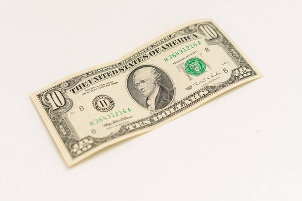 Close up dollar banknote on white background - Photo, Image