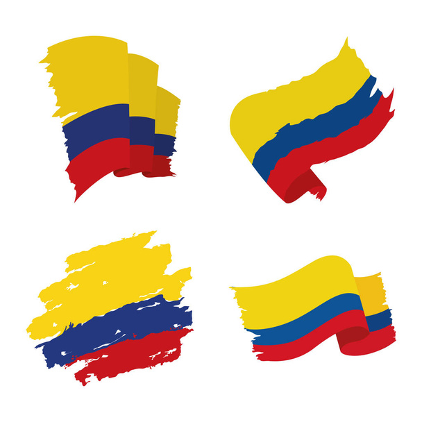 Colombia set di icone delle bandiere - Vettoriali, immagini