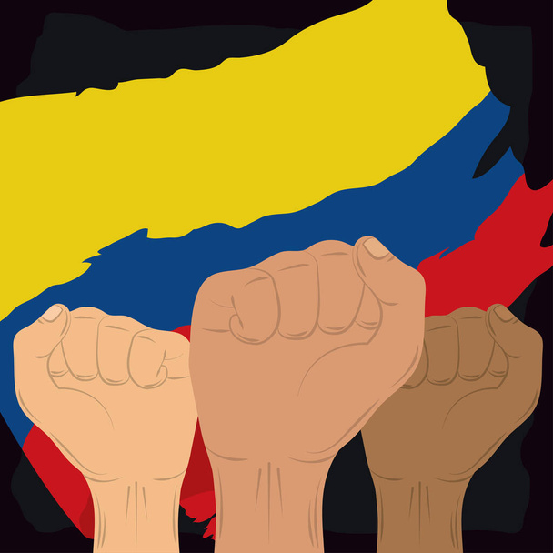 Colombie mains militants - Vecteur, image