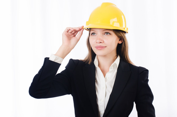 Businesswoman with hard hat - Photo, Image