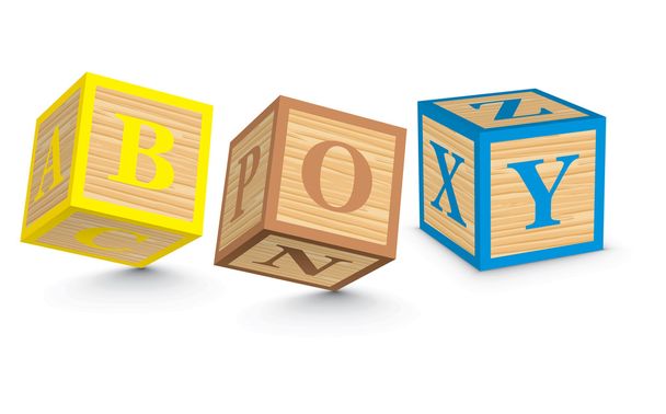 woord jongen geschreven met alfabet blokken - Vector, afbeelding