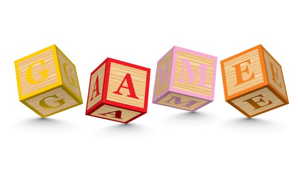 slovní hra s bloky abeceda - Vektor, obrázek
