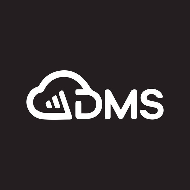DMS Brief Logo Design auf schwarzem Hintergrund. DMS kreative Initialen Brief Logo Konzept. DMS Brief Design.  - Vektor, Bild