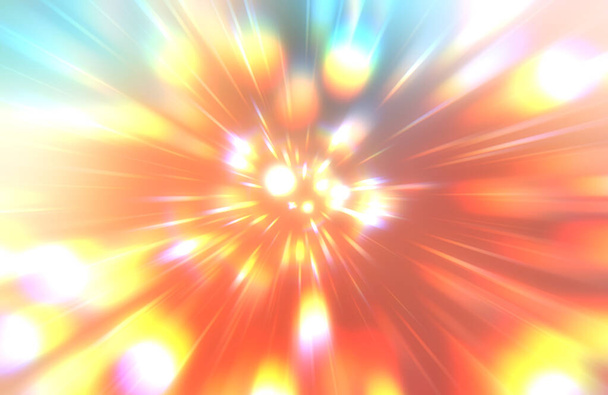 Fondo de pantalla brillante vibrante y colorido. Estrella de explosión de luz con partículas y líneas brillantes. Hermoso fondo de rayos abstractos. - Foto, Imagen