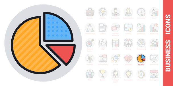 Pie chart icon. Simple color version from a series of business icons - Vector, Image