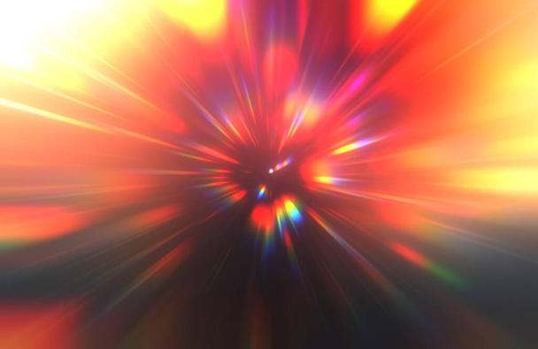 Glossy vibrant and colorful wallpaper. Light explosion star with glowing particles and lines. Beautiful abstract rays background. - Photo, Image