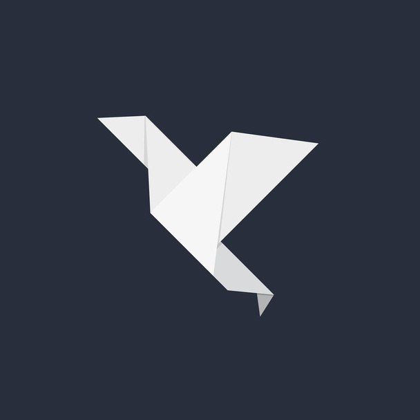 Origami Paper Bird Color Vector Icon - Vector, Image