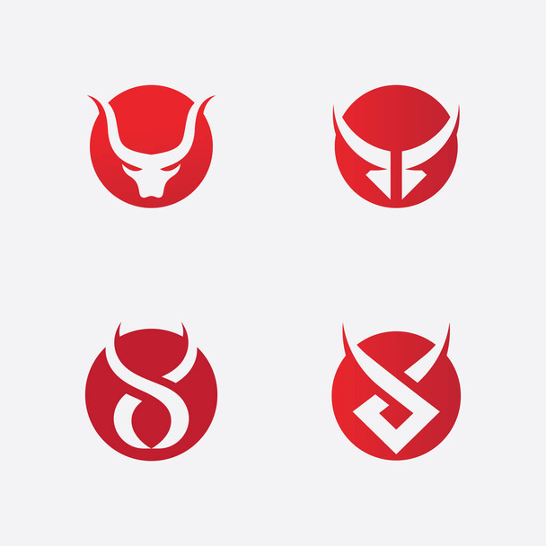 Taurus Logo Template, Red Bull Taurus Logo Template ícone do vetor ilustração - Vetor, Imagem