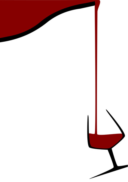 Pouring A Glass Of Wine - Vector, Image