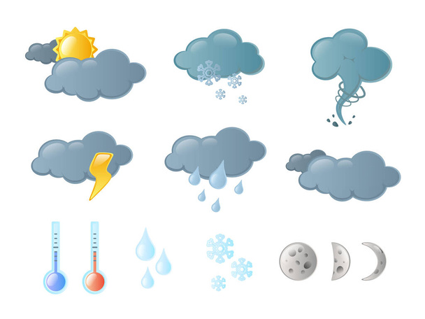 Conjunto de iconos meteorológicos - Vector, Imagen